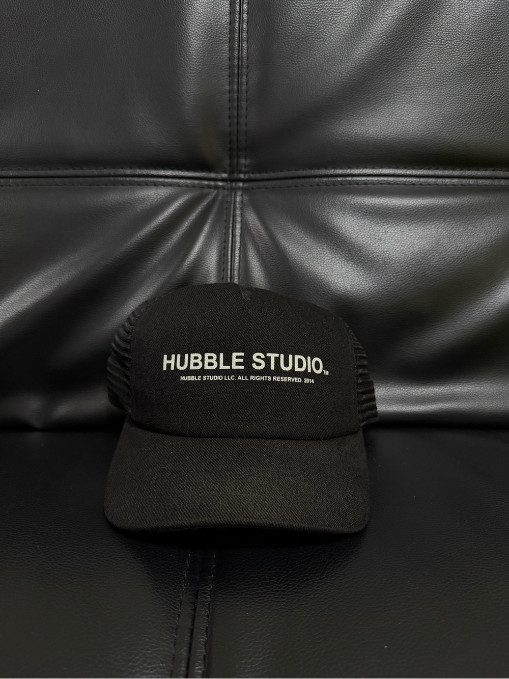 Hubble Studios Black Logo Trucker Cap - Men’s Casual Hat